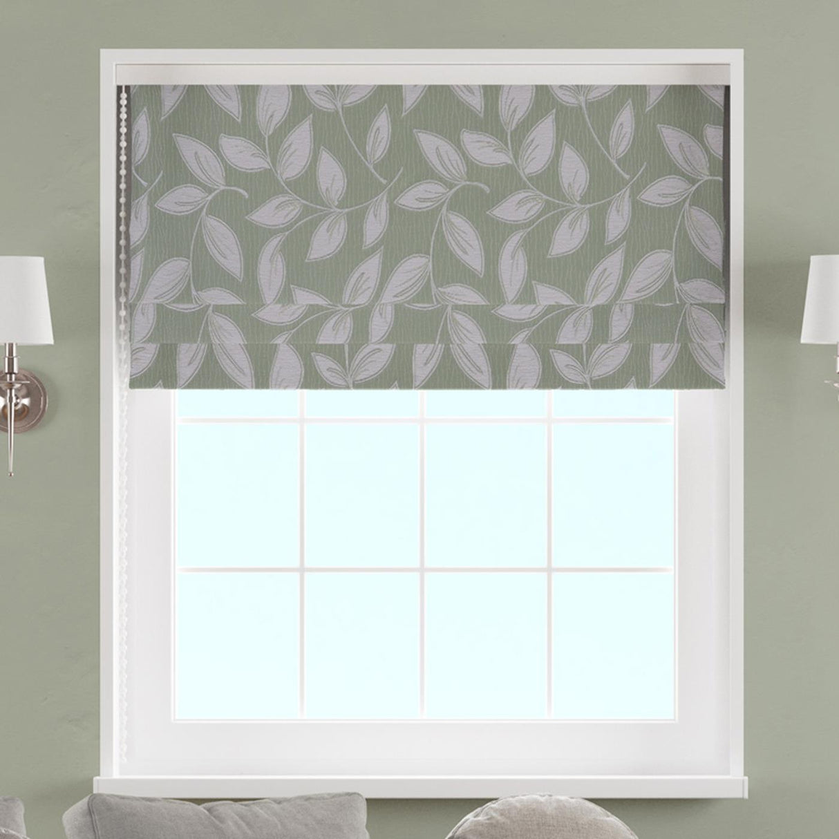 Paros Green Made To Measure Roman Blind by Style Furnishings
