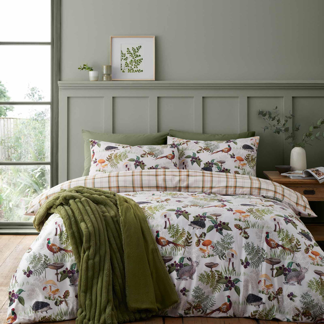 Catherine Lansfield Velvet Woodland Walk Duvet Cover Set