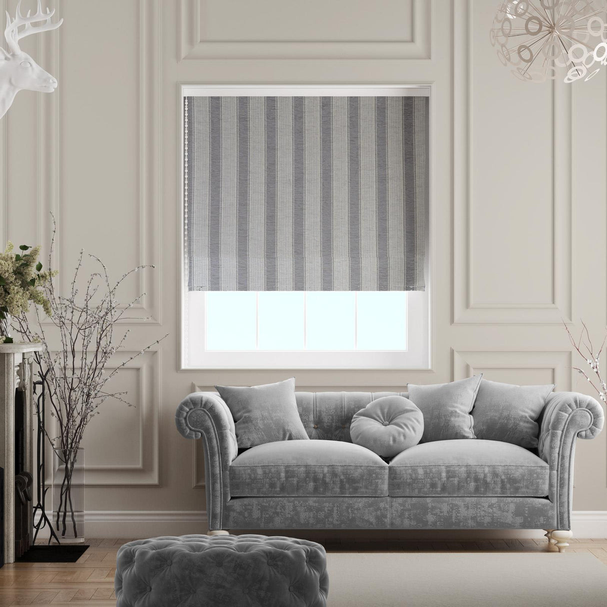 Florence Earth Made To Measure Roman Blind by Style Furnishings