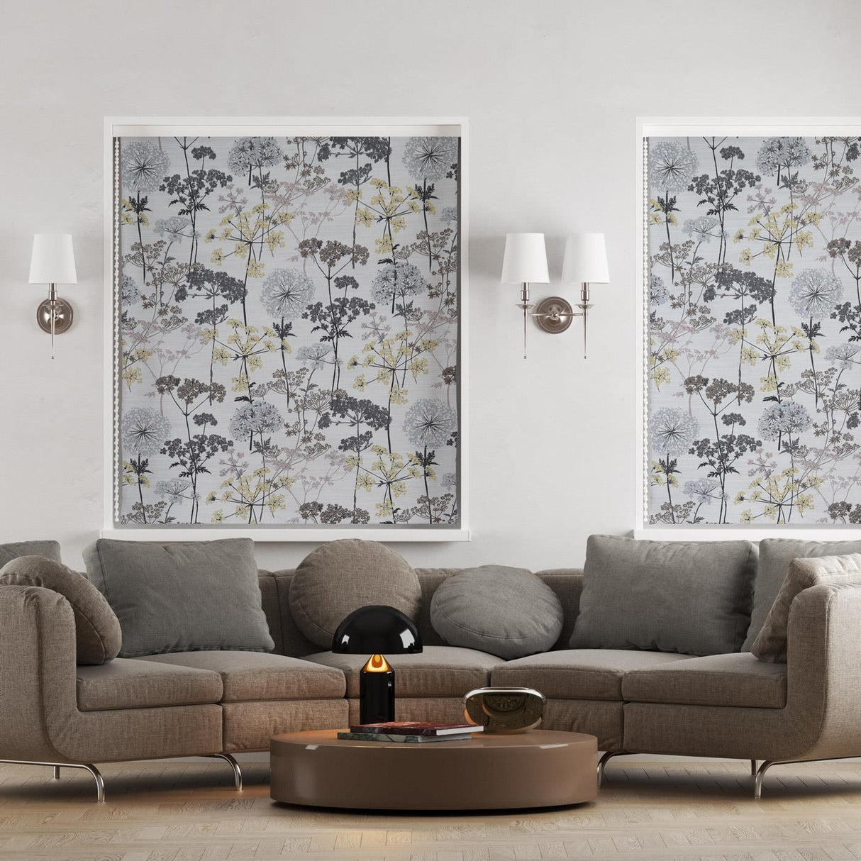 Hedgerow Charcoal Made To Measure Roman Blind by Style Furnishings