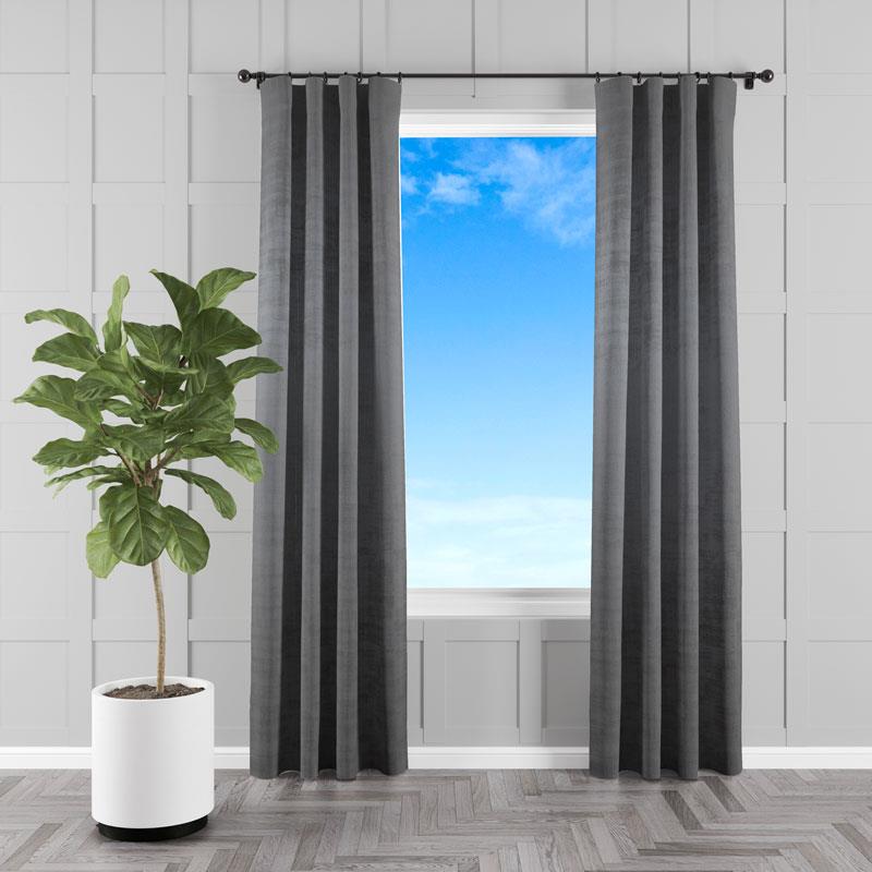 Azurite Charcoal Made To Measure Curtains by Style Furnishings