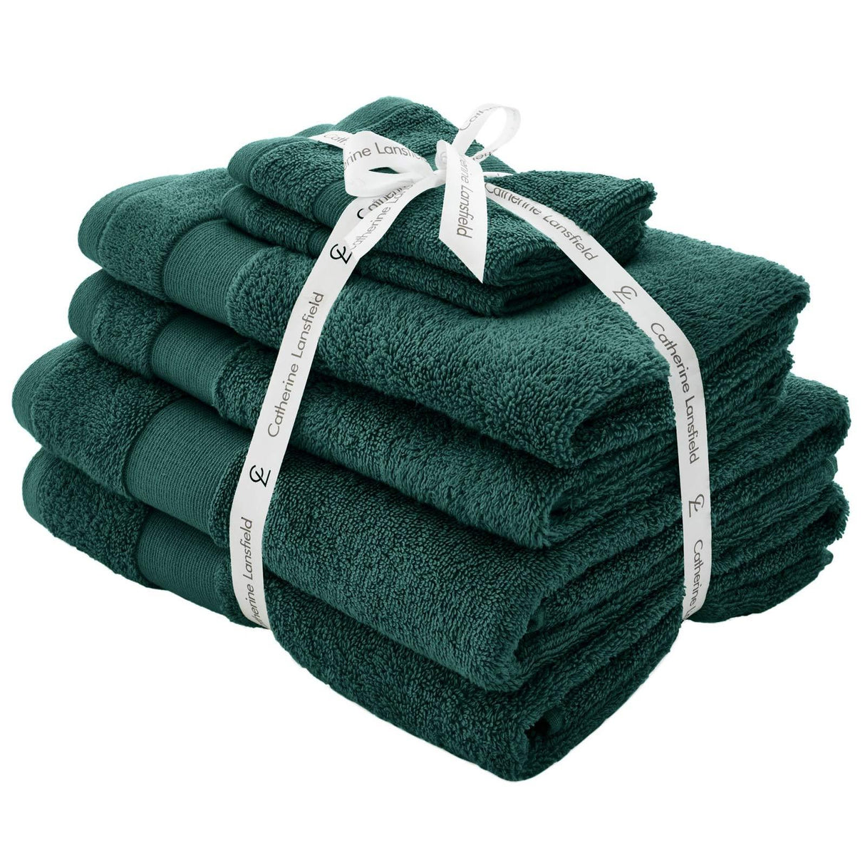 Catherine Lansfield Anti-Bacterial 500gsm 6 Piece Towel Bale - Forest Green