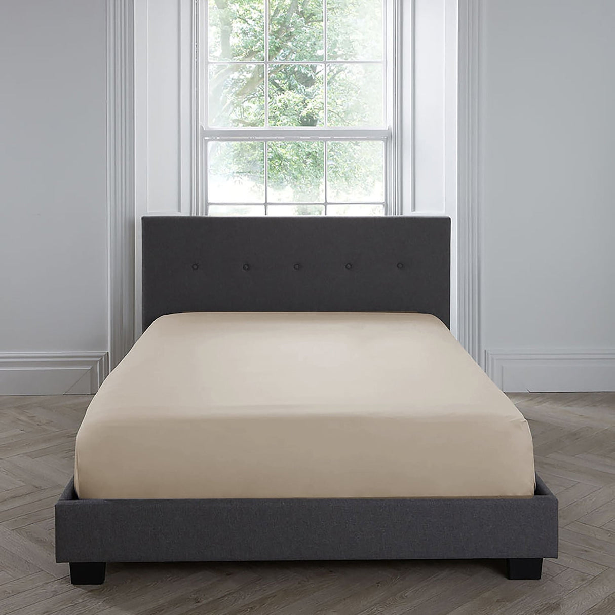 200 Thread Count Cotton 35cm Extra Deep Fitted Sheet - Natural