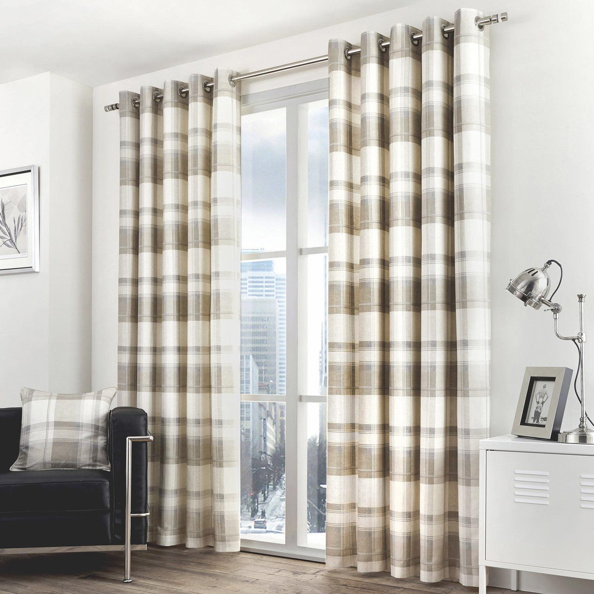 Balmoral Check Eyelet Curtains by Fusion