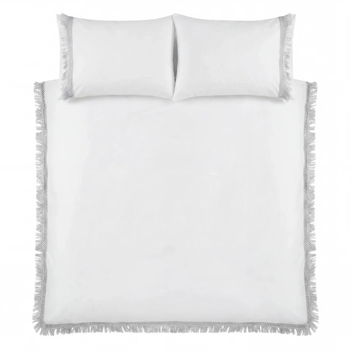 Tia Trellis Duvet Cover Set - White