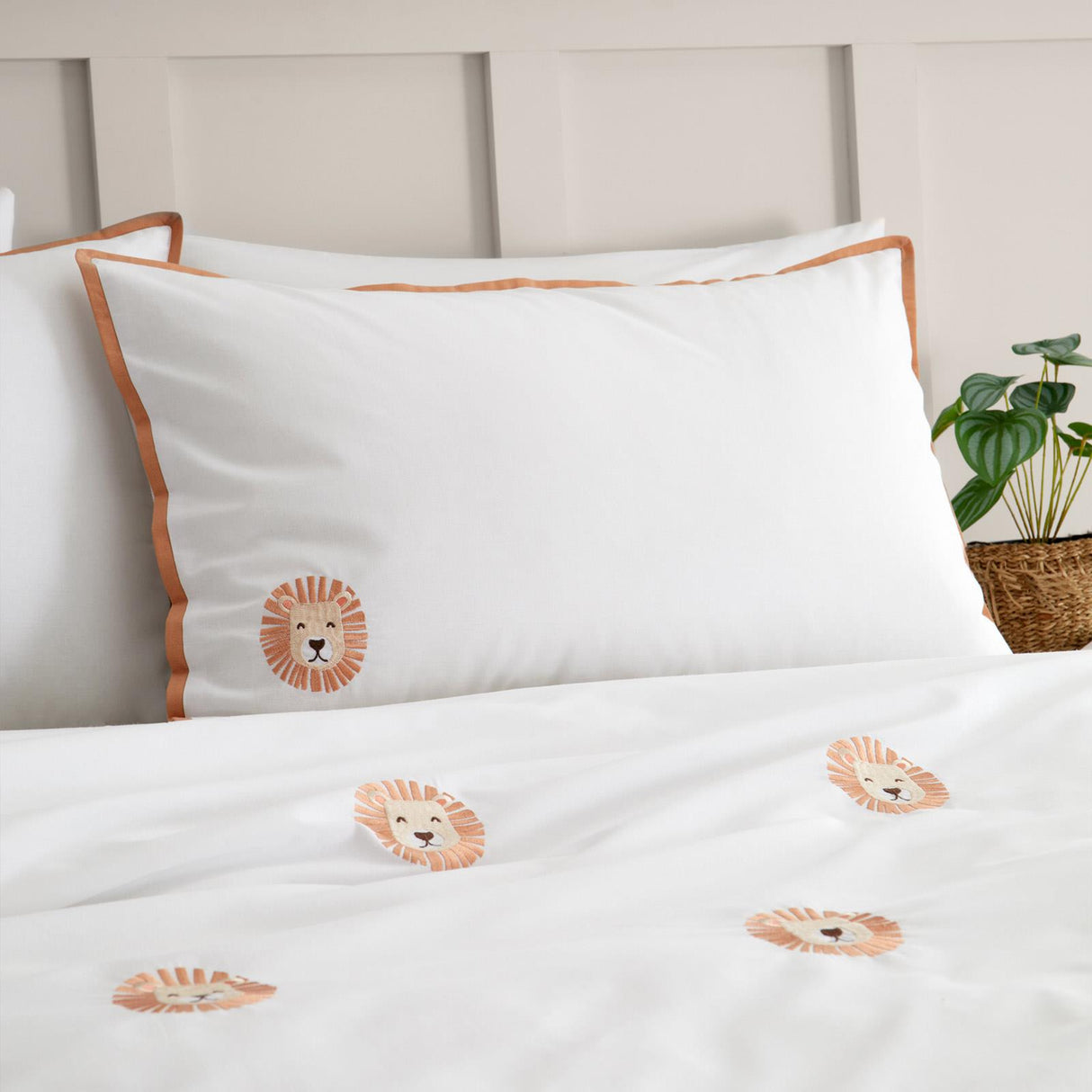 Embroidered Lions Duvet Cover Set by Catherine Lansfield
