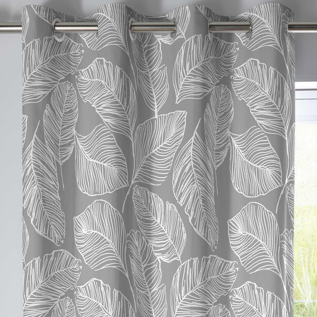 Matteo Leaf Eyelet Curtains by Fusion