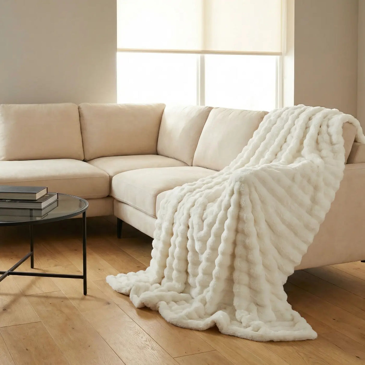 Rabbit Faux Fur Blanket Throw 1