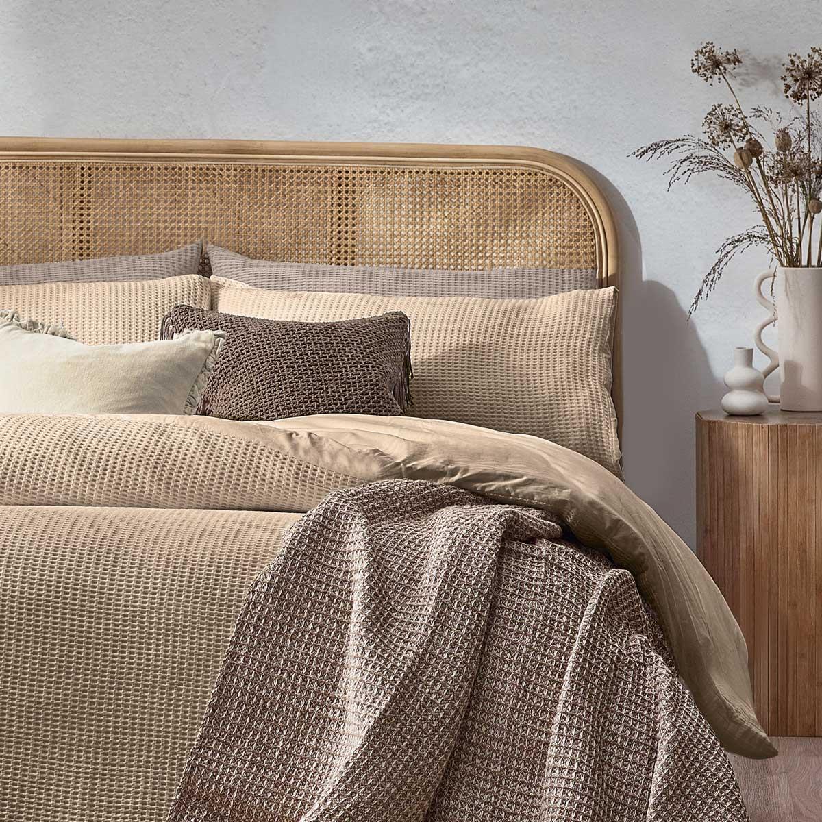 Chunky Waffle Linen Duvet Cover Set