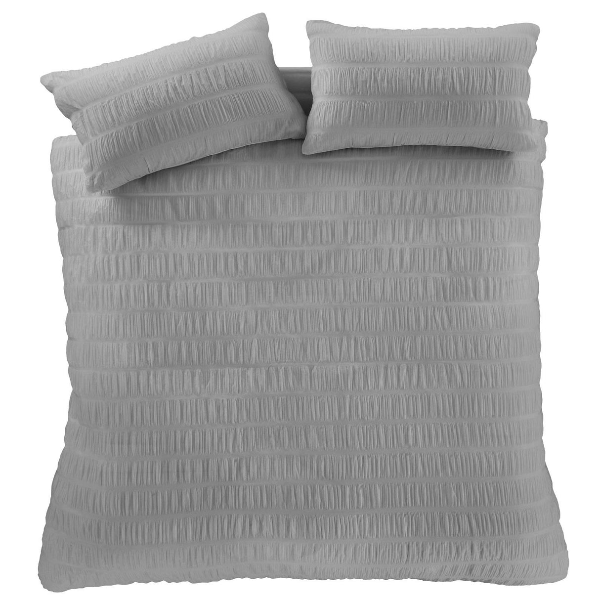 Seersucker Grey Duvet Cover Set