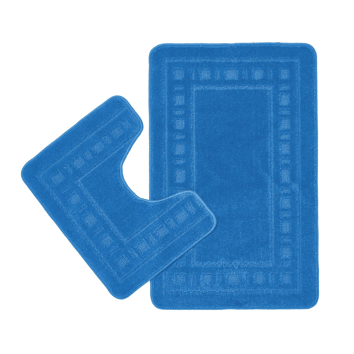 Catherine Lansfield Armoni 2 Piece Bath Mat and Pedestal Bathroom Set - Armoni Navy Bath Set