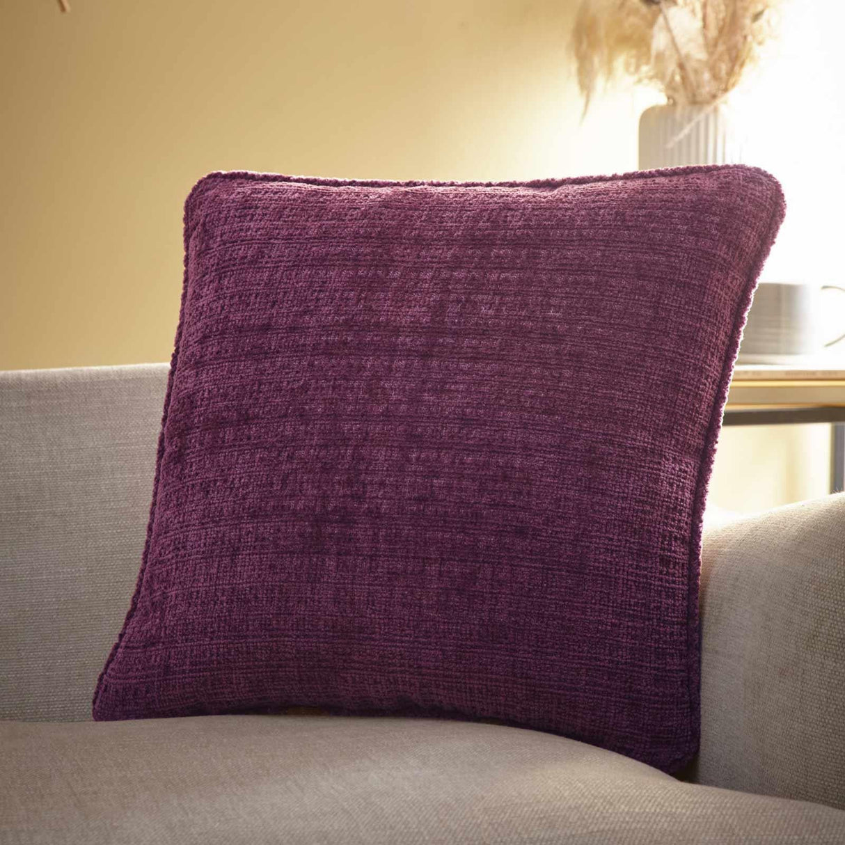 Alba Chenille Cushion Cover 43cm x 43cm (17") - Wine