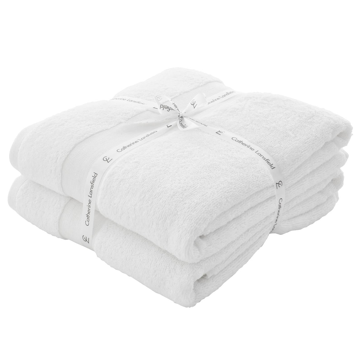 Catherine Lansfield Anti-Bacterial 500gsm 2 Piece Bath Sheet Towel Bale - White