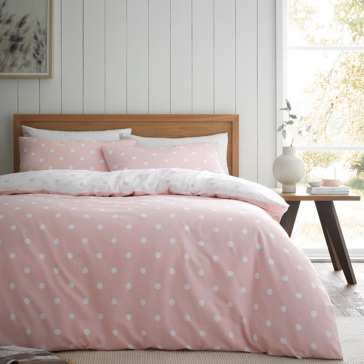 Brushed Polka Dot Duvet Cover Set by Catherine Lansfield