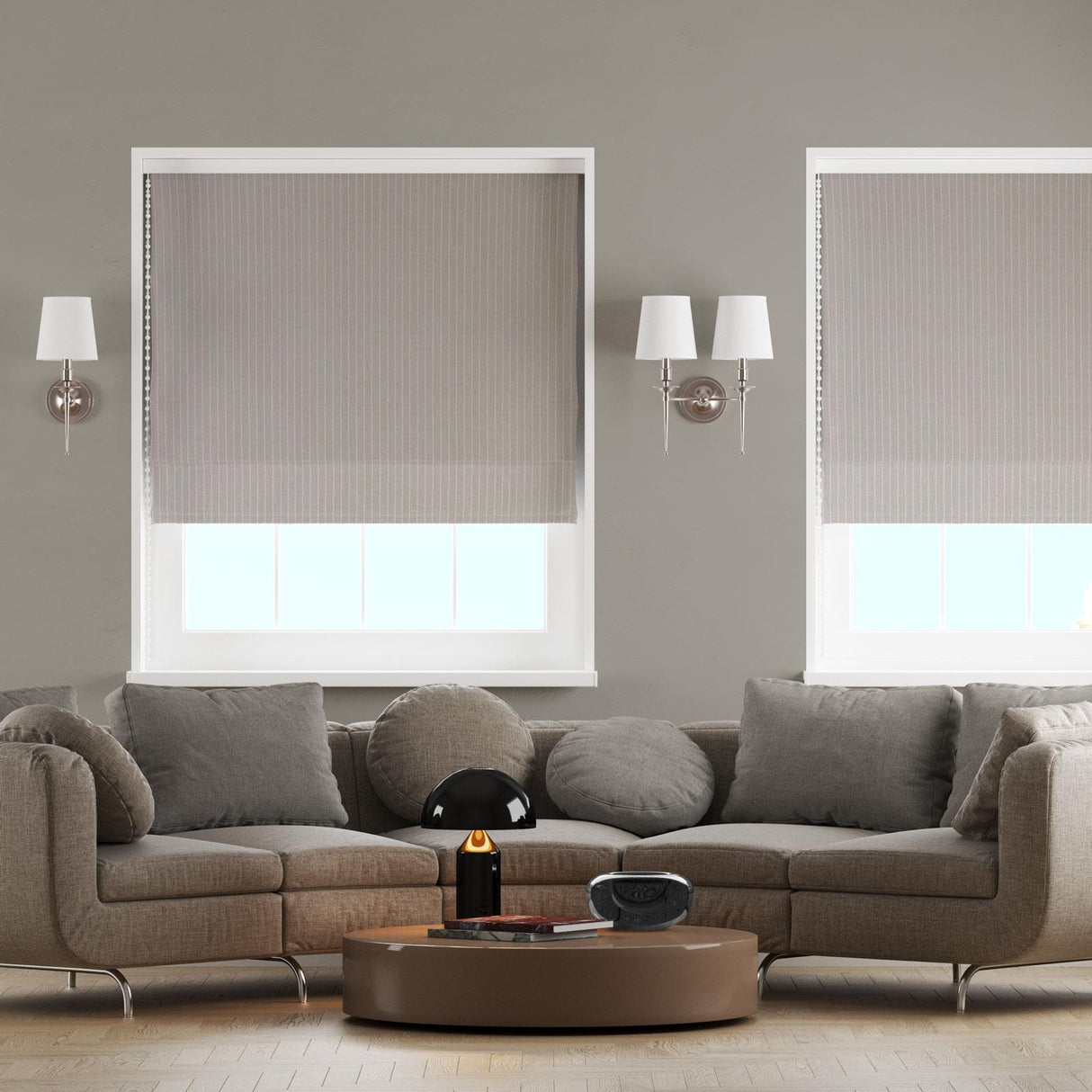 Pencil Stripe Pebble Made To Measure Roman Blind by Style Furnishings