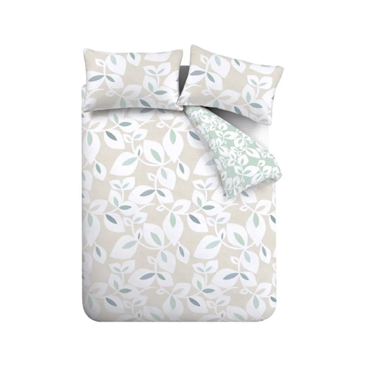 Catherine Lansfield Inga Leaf Reversible Duvet Cover Set - Natural image 5