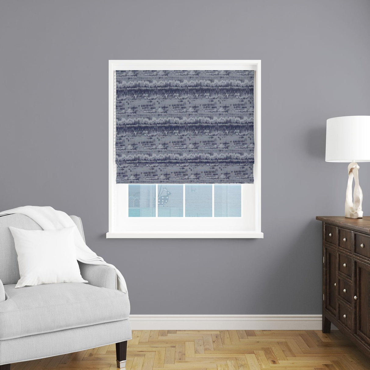 Cancun Blue Made To Measure Roman Blind by Style Furnishings