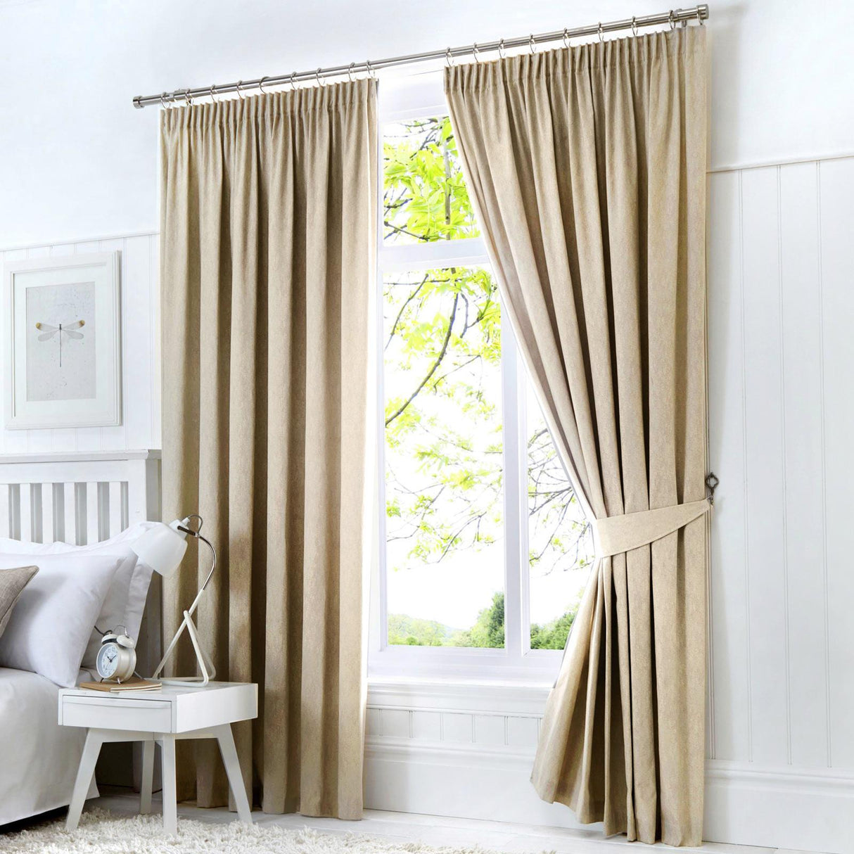 Dijon Blackout Tape Top Pencil Pleat Curtains by Fusion
