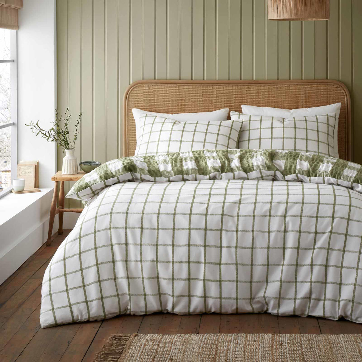 Brushed Seersucker Gingham Duvet Cover Set by Catherine Lansfield
