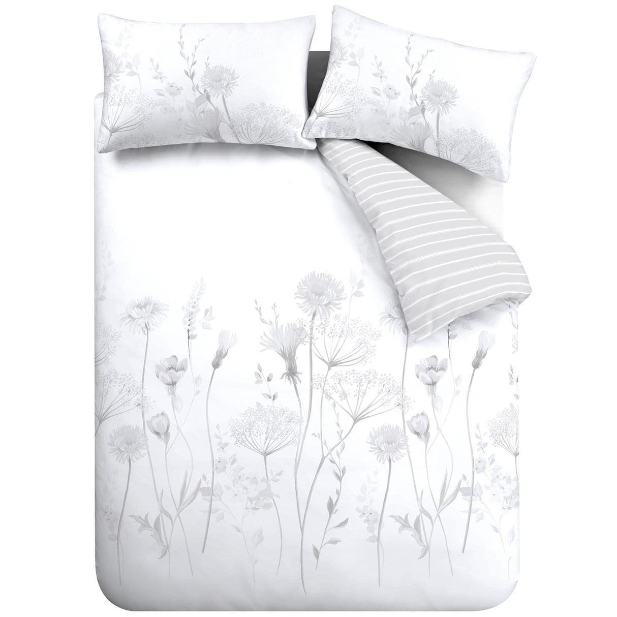 Catherine Lansfield Meadowsweet Floral Reversible Duvet Cover Set with Pillowcase