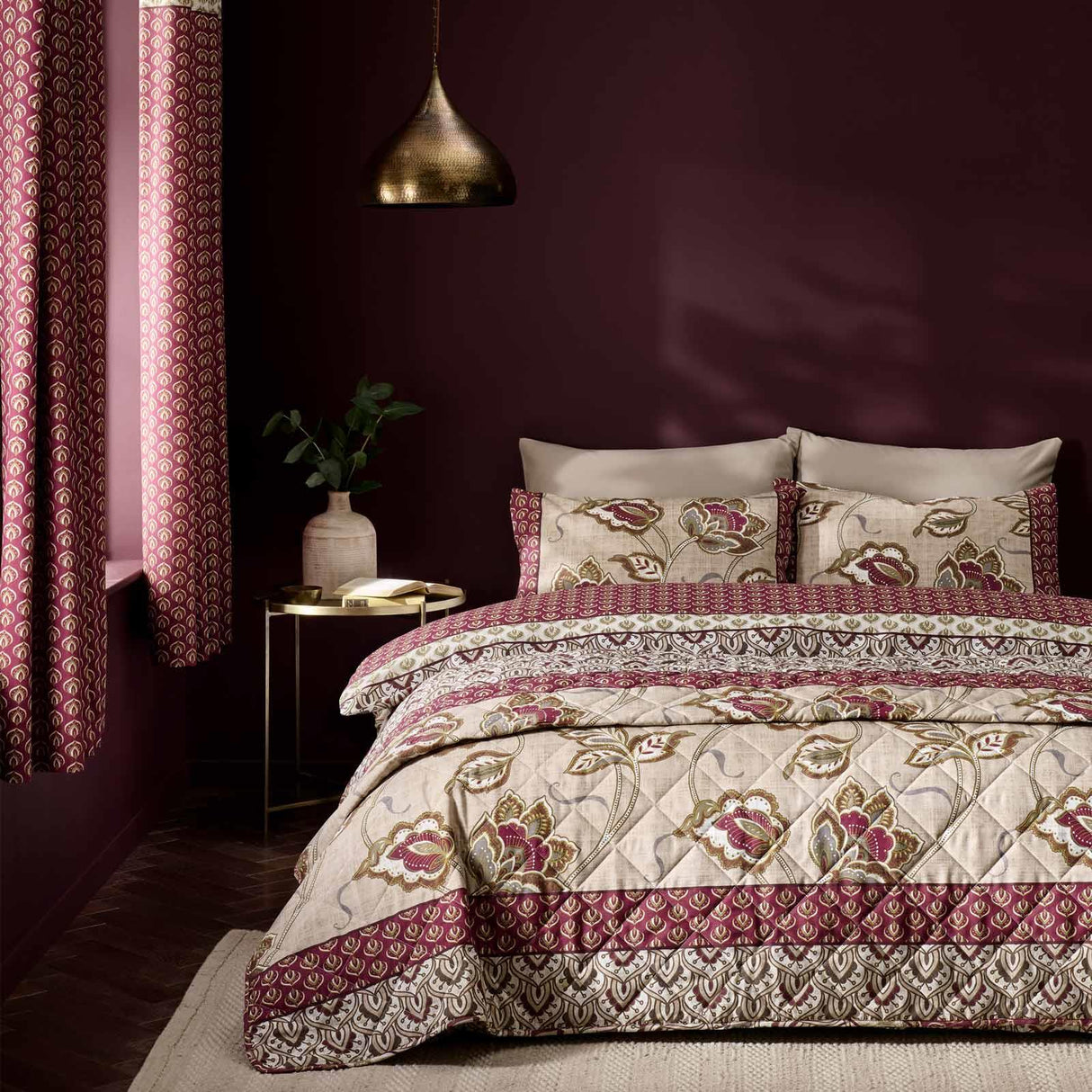 Catherine Lansfield Kashmir Paisley Floral Bedspread 3