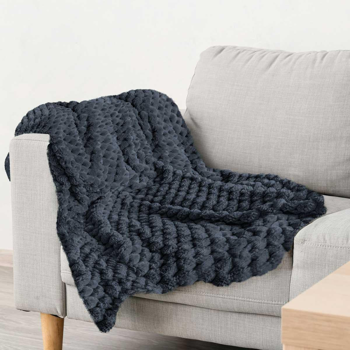 Lush Luxurious Fluffy Faux Rabbit Fur Throw Blanket by Emma Barclay