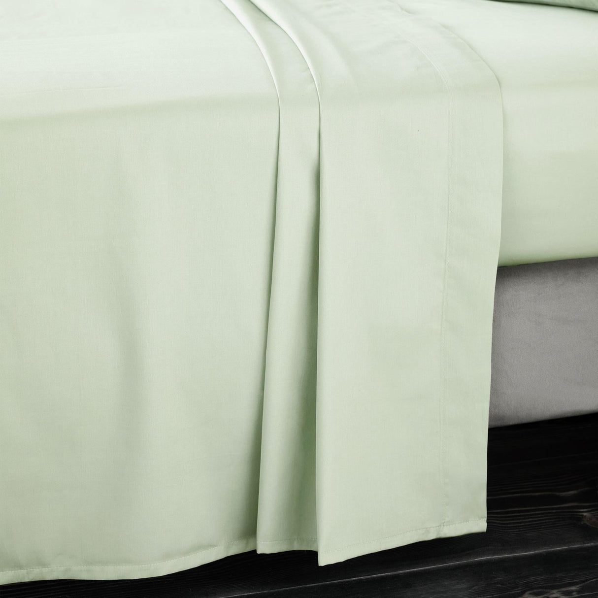 Bianca 400 Thread Count Cotton Sateen Flat Sheet - Green