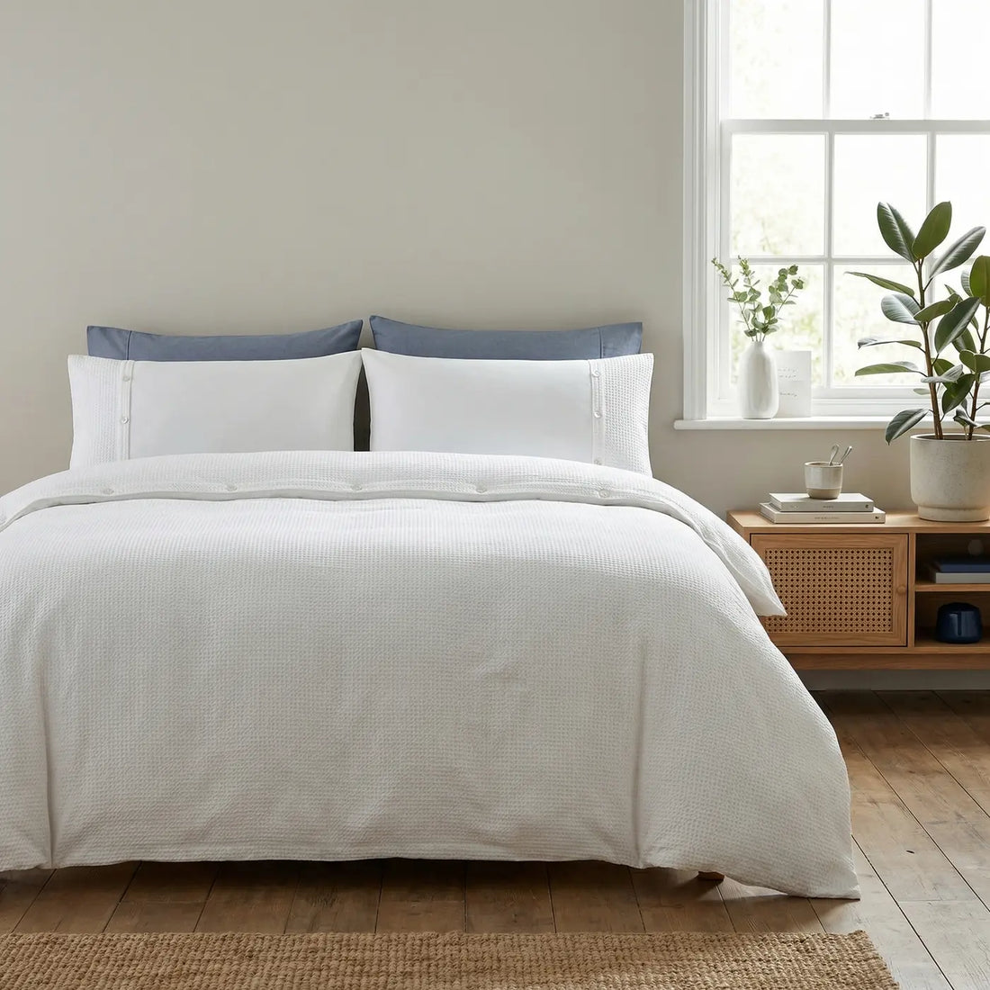 5th Avenue White Polycotton Duvet Cover Set