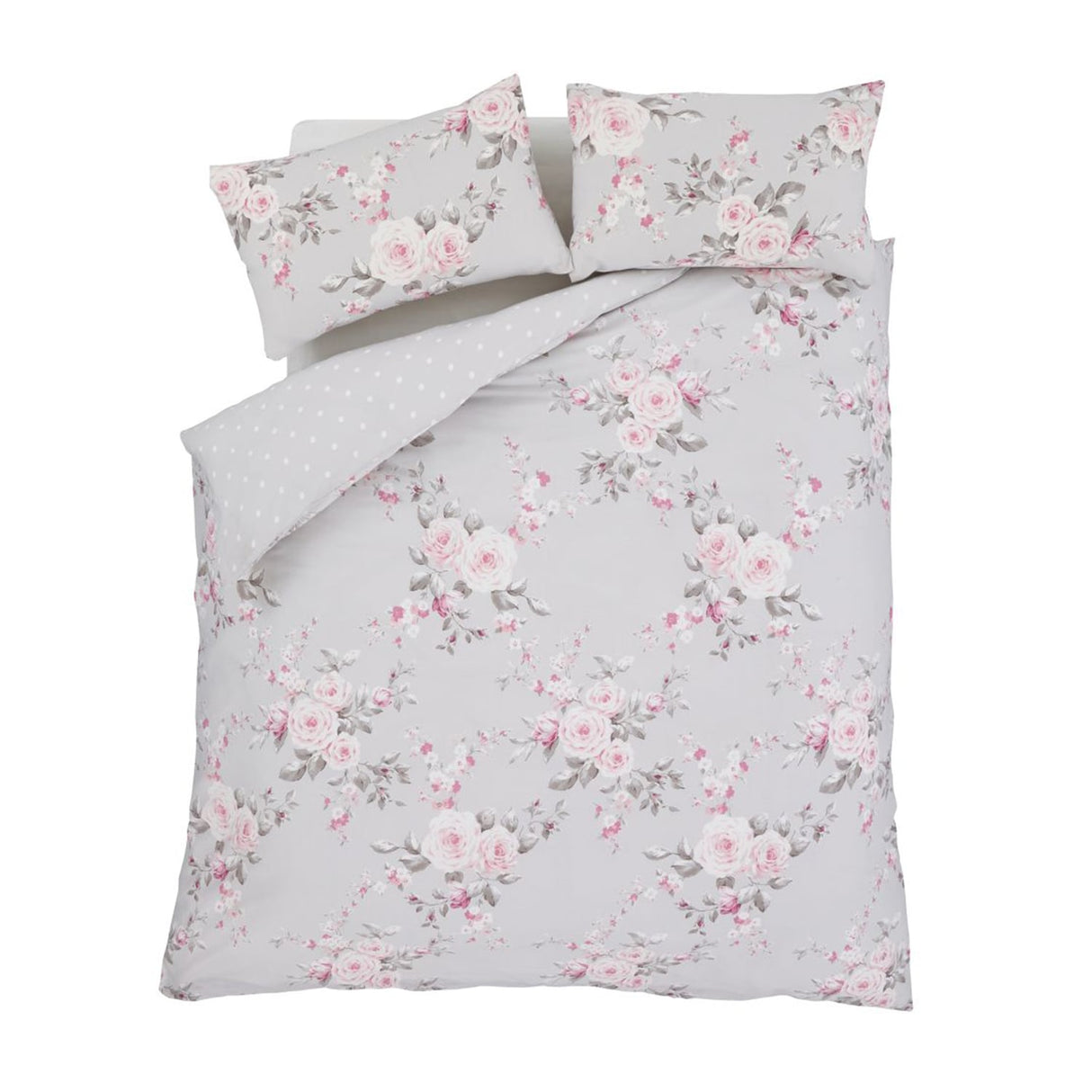Catherine Lansfield Canterbury Duvet Cover Set - Canterbury Grey Duvet Set