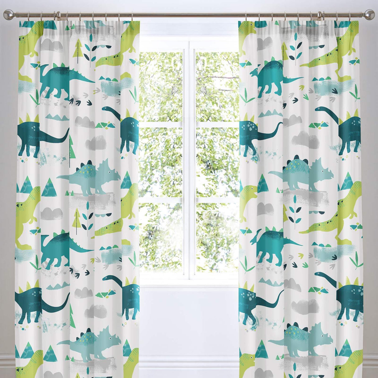 Dino Kids Tape Top Curtains by Bedlam
