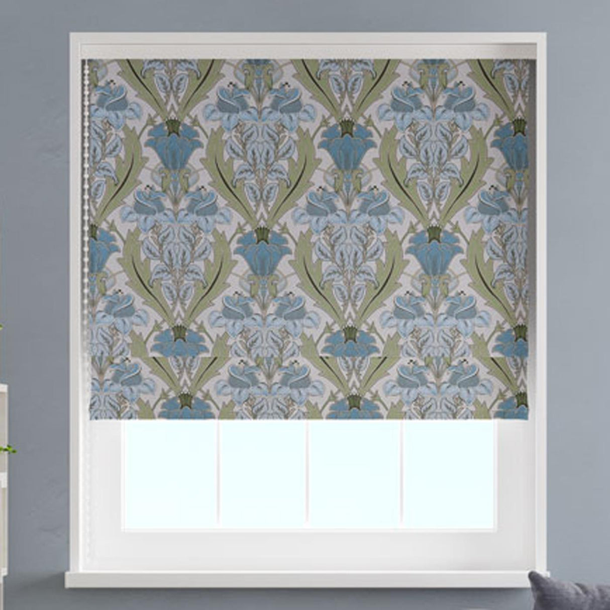 Acanthus Cornflower Made To Measure Roman Blind by Style Furnishings