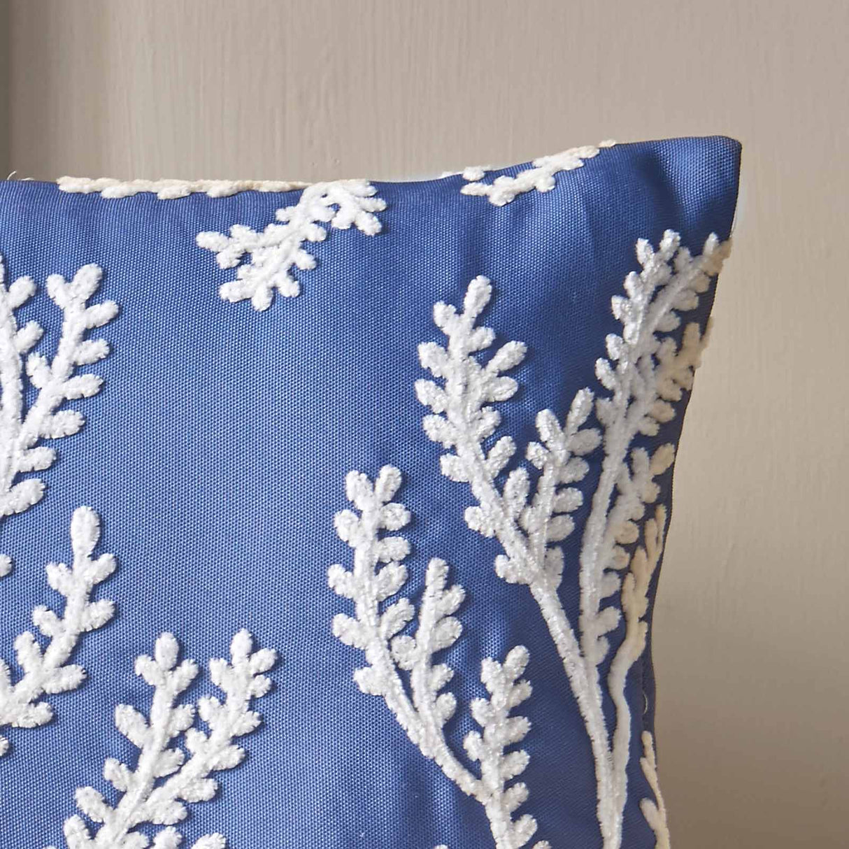 Catherine Lansfield Coral Leaf Embroidered Filled Cushion 2