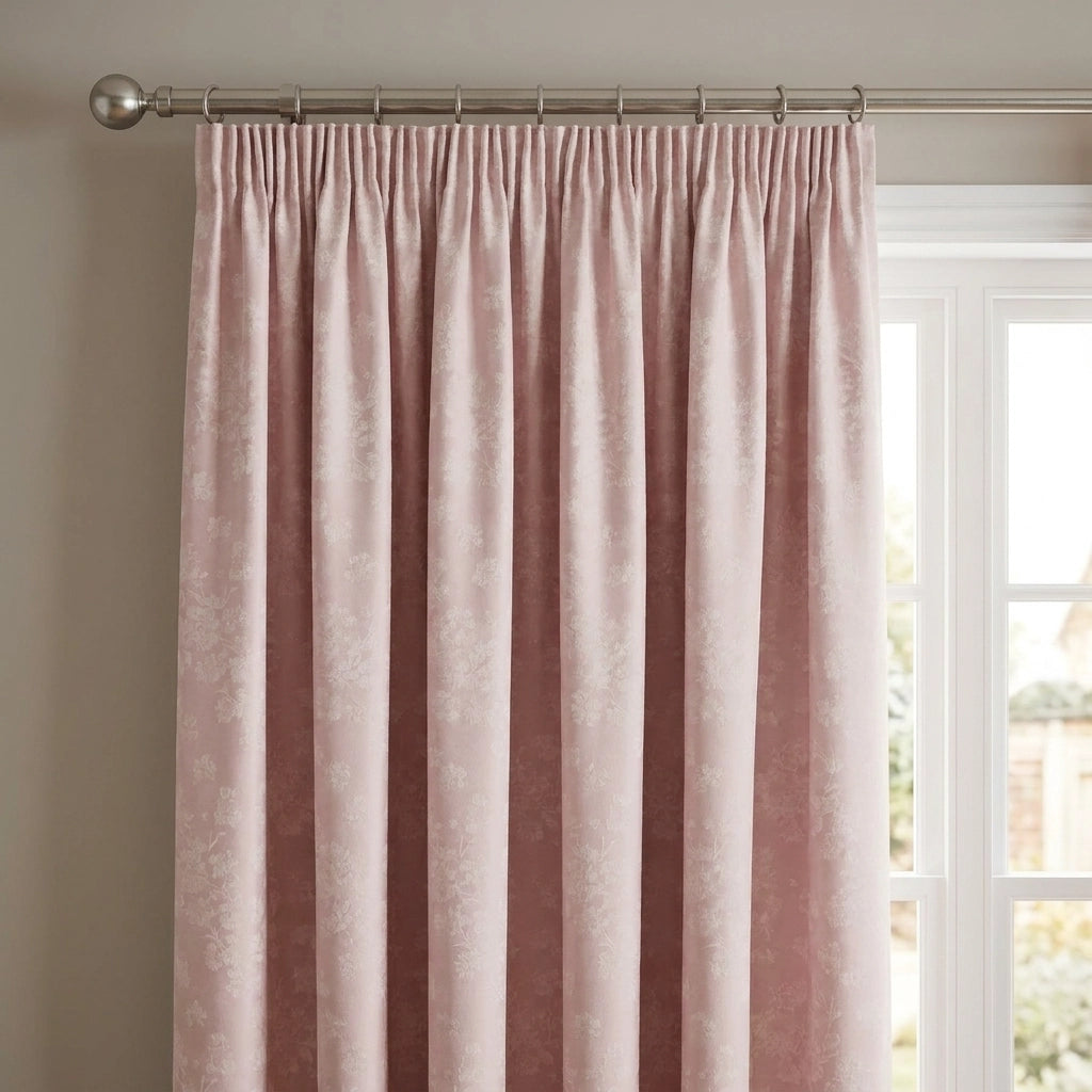 Blossom Jacquard Pencil Pleat Ready Made Curtains 2