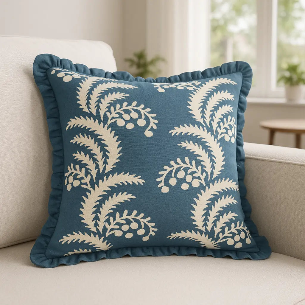 Montrose 100% Cotton French Blue Cushion Cover 50cm x 50cm