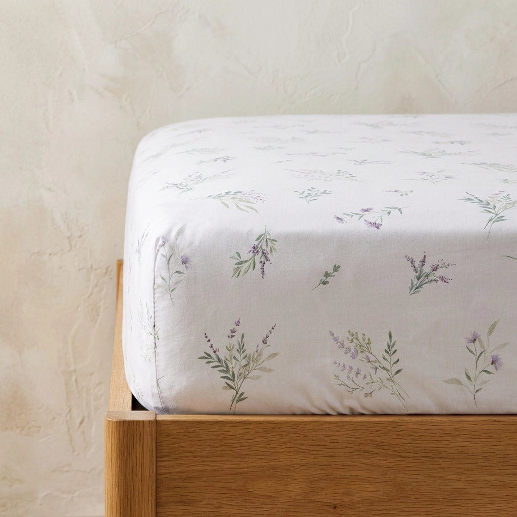 Chloe Floral Lilac Fitted Sheet 1