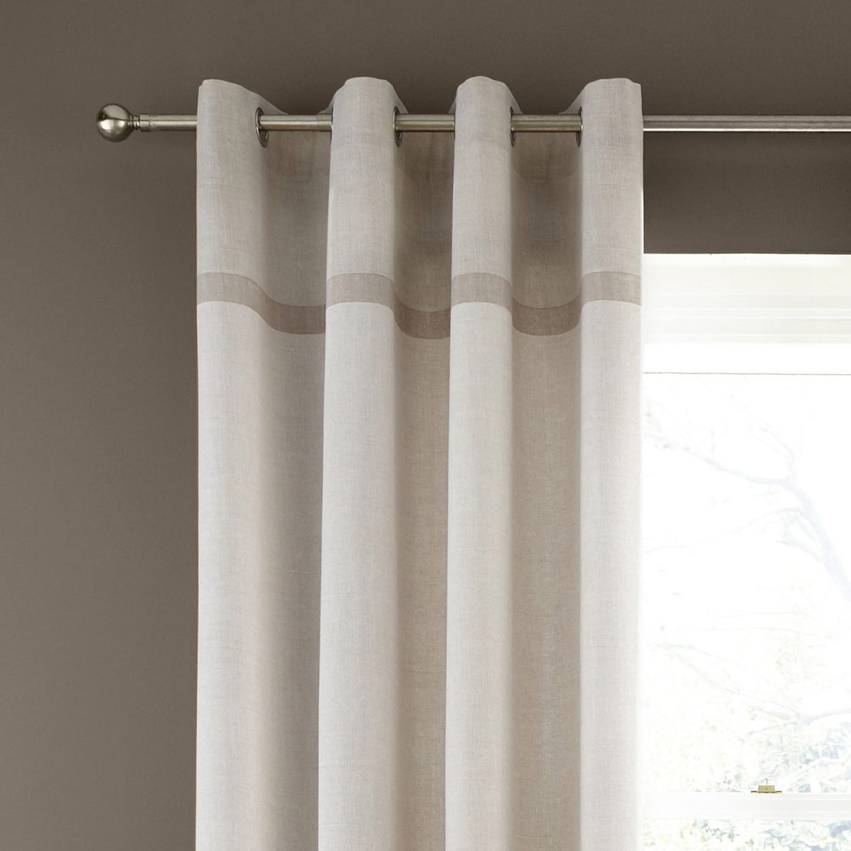 Melville Woven Texture Eyelet Curtains by Catherine Lansfield