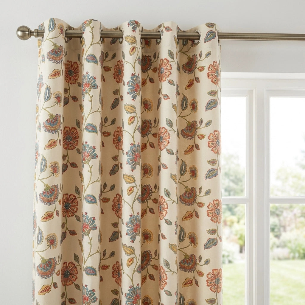 Shelley Floral Eyelet Curtains 2