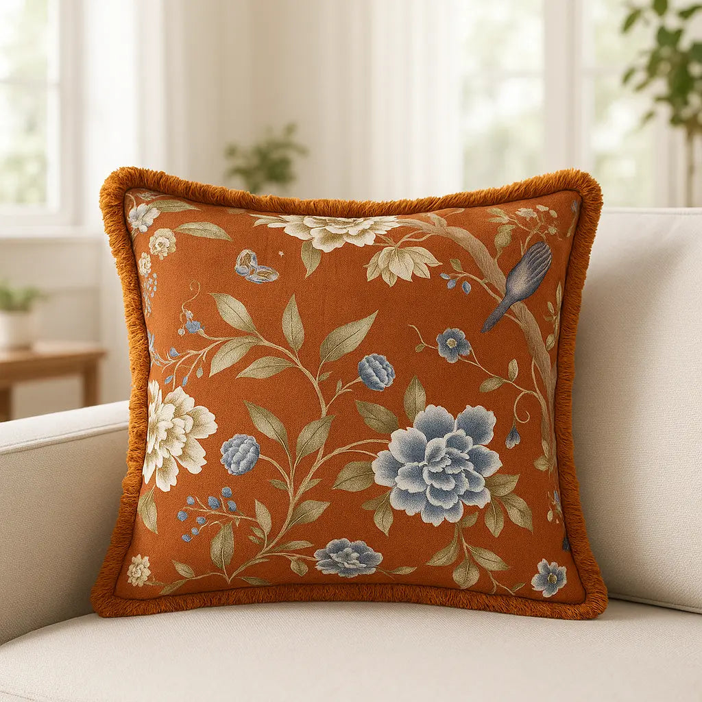 Porcelain Garden Rust Cushion Cover 50cm x 50cm
