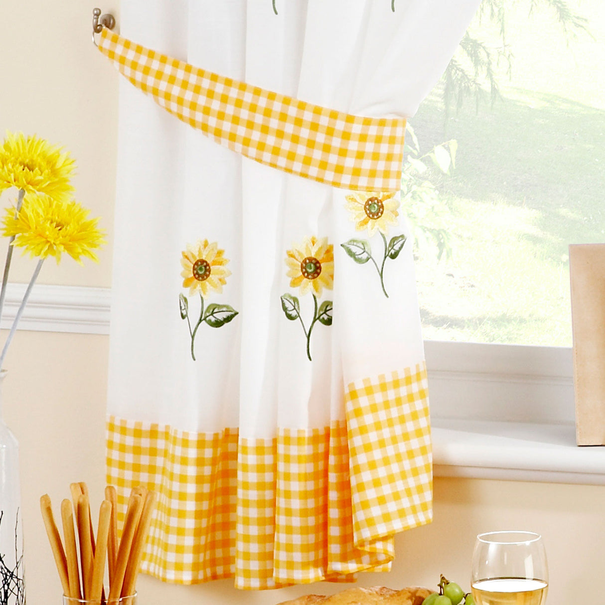 Sunflower Tape Top Kitchen Pelmet by Alan Symonds