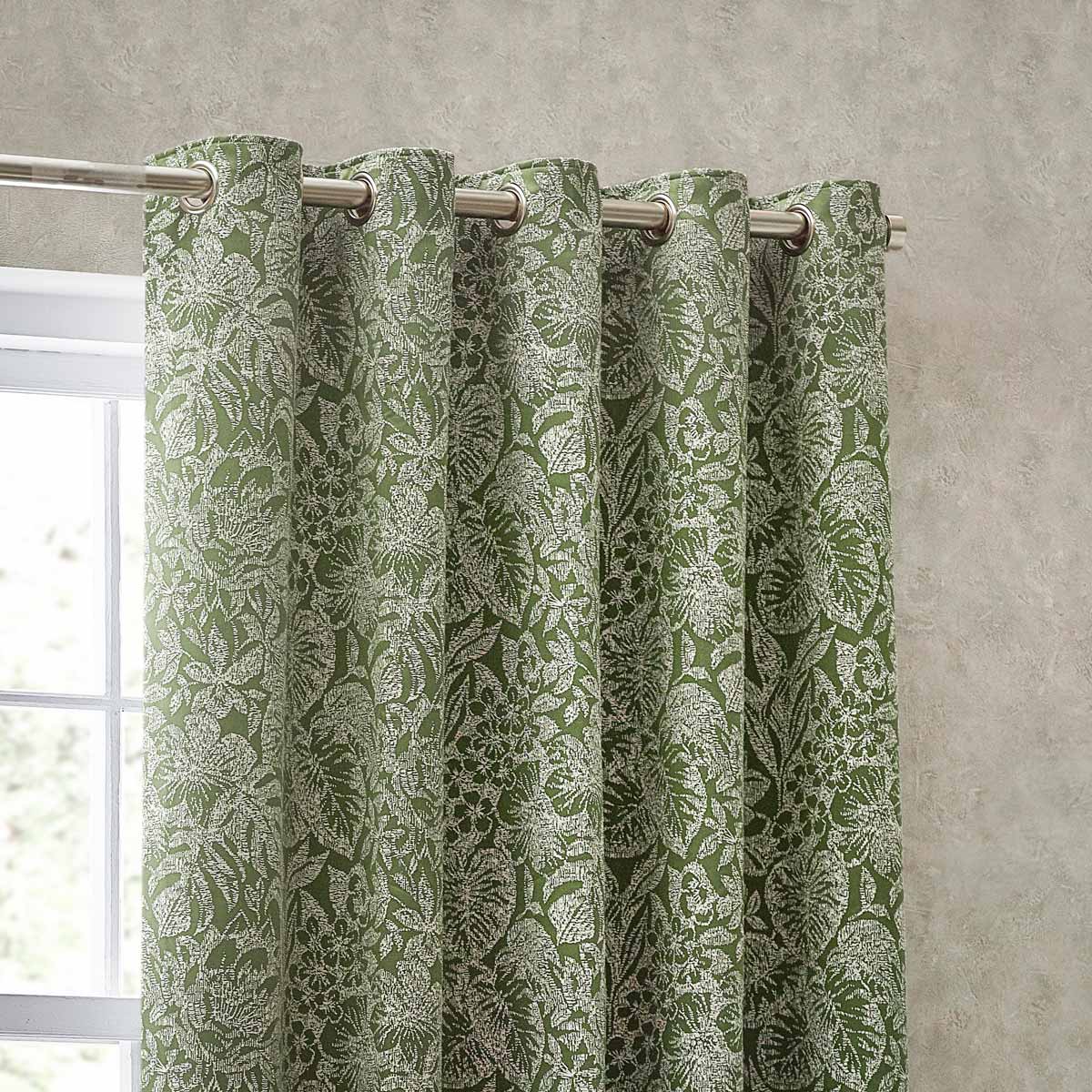 Bali Jacquard Leaf Eyelet Curtains by Wylder Nature