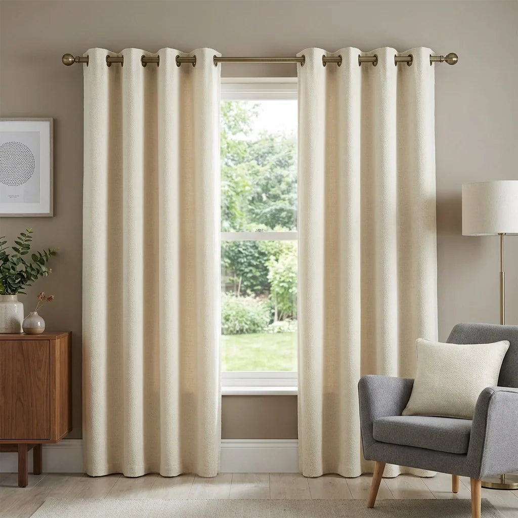 Amberley Thermal Eyelet Curtains - Natural