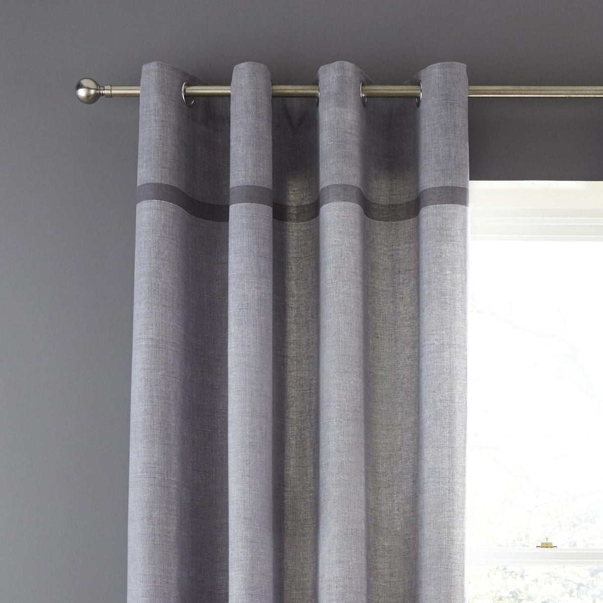 Melville Woven Texture Eyelet Curtains by Catherine Lansfield