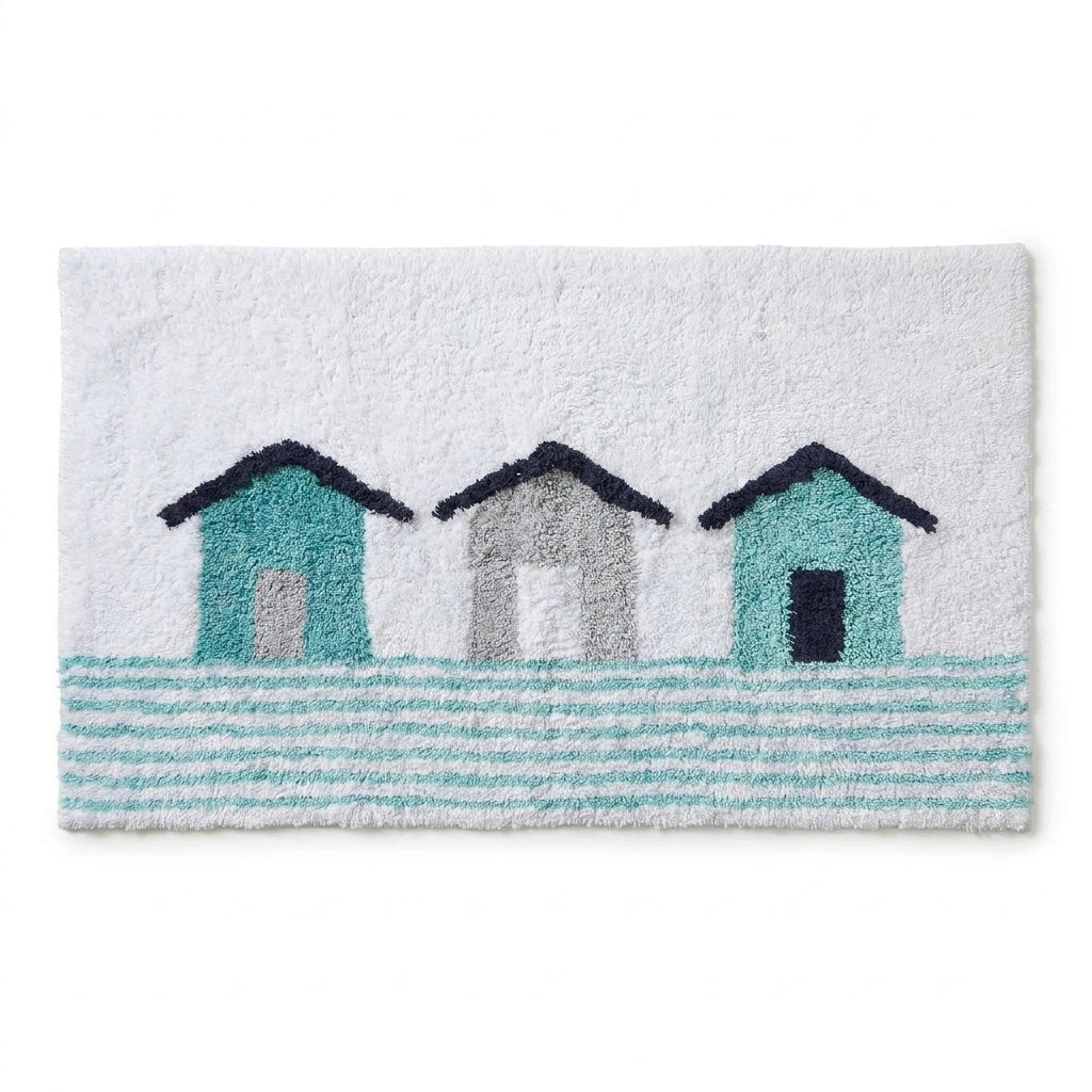 Beach Huts 100% Cotton Bath Mat 2