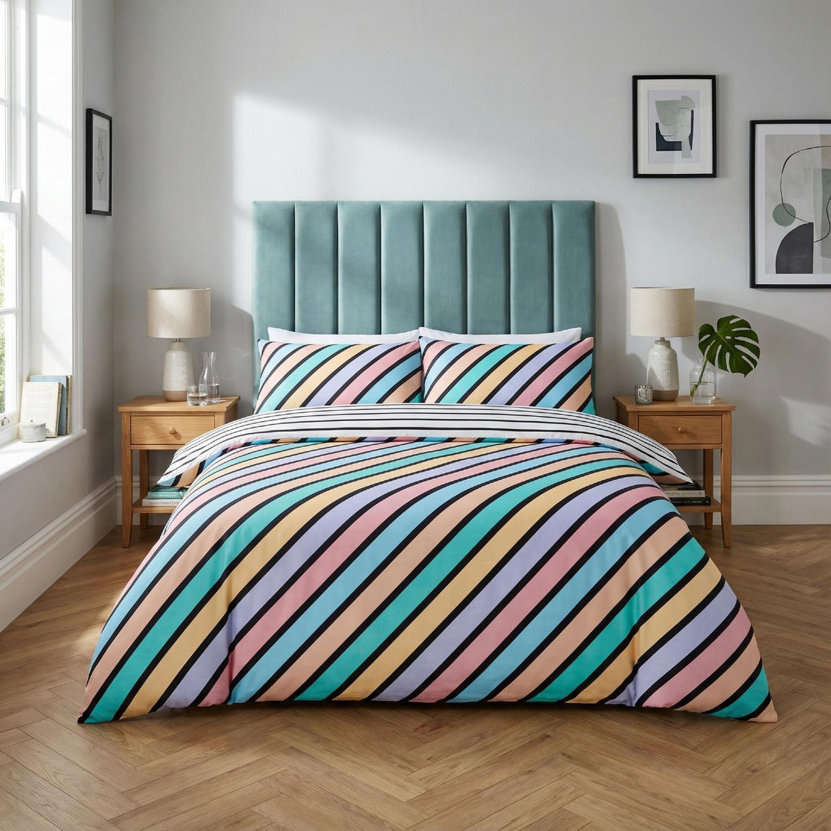 Oxford Stripe Duvet Cover Set by Rapport Home