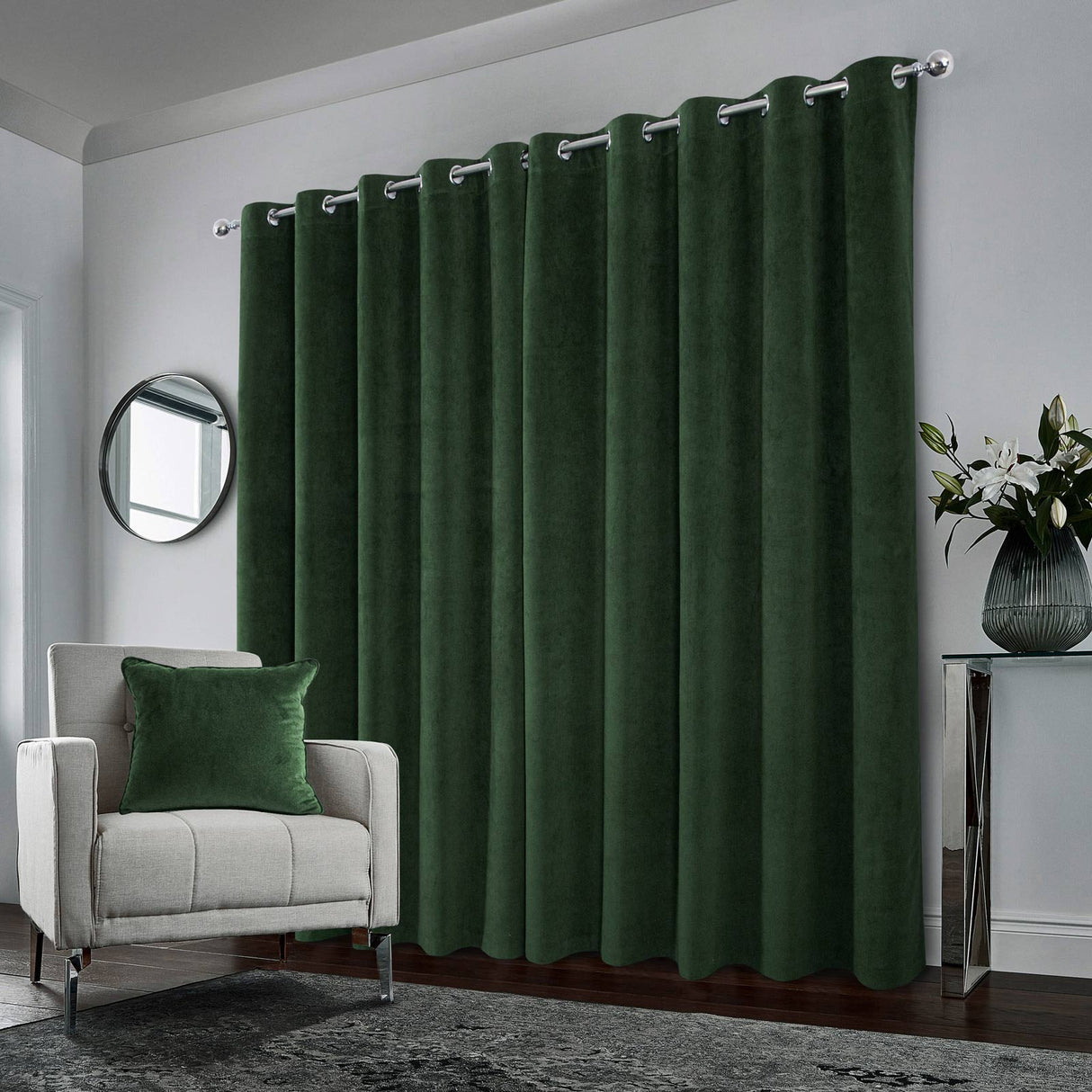 Hampton Velvet Blackout Eyelet Curtains by Enhanced Living