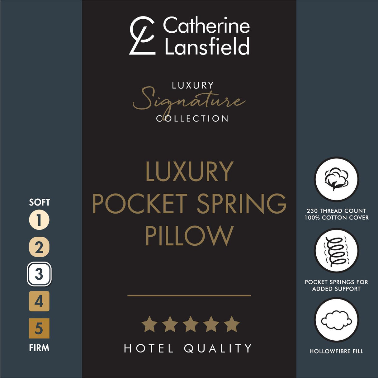 Luxury Pocket Spring Pillow by Catherine Lansfield