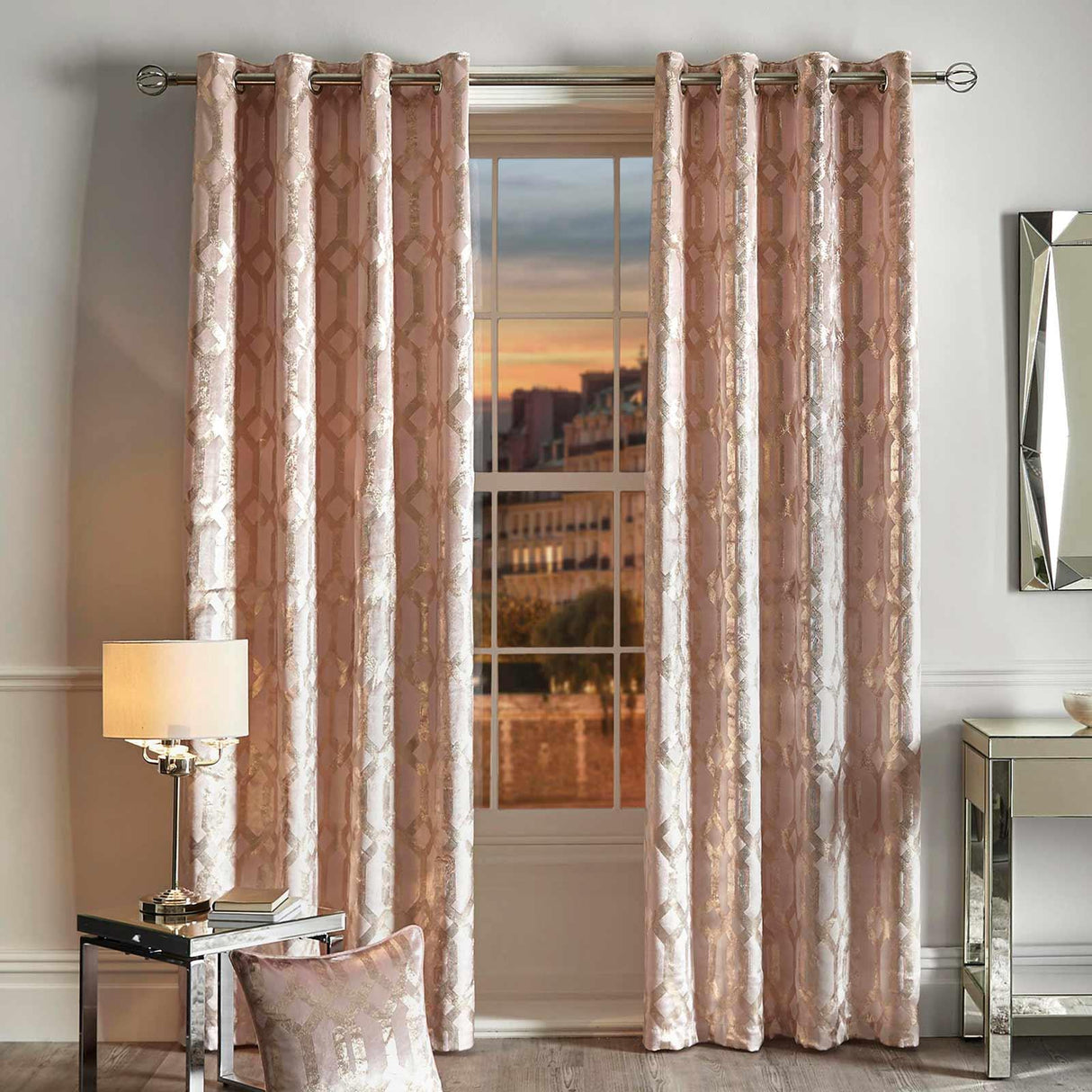 Darla Velvet Eyelet Curtains by Curtina