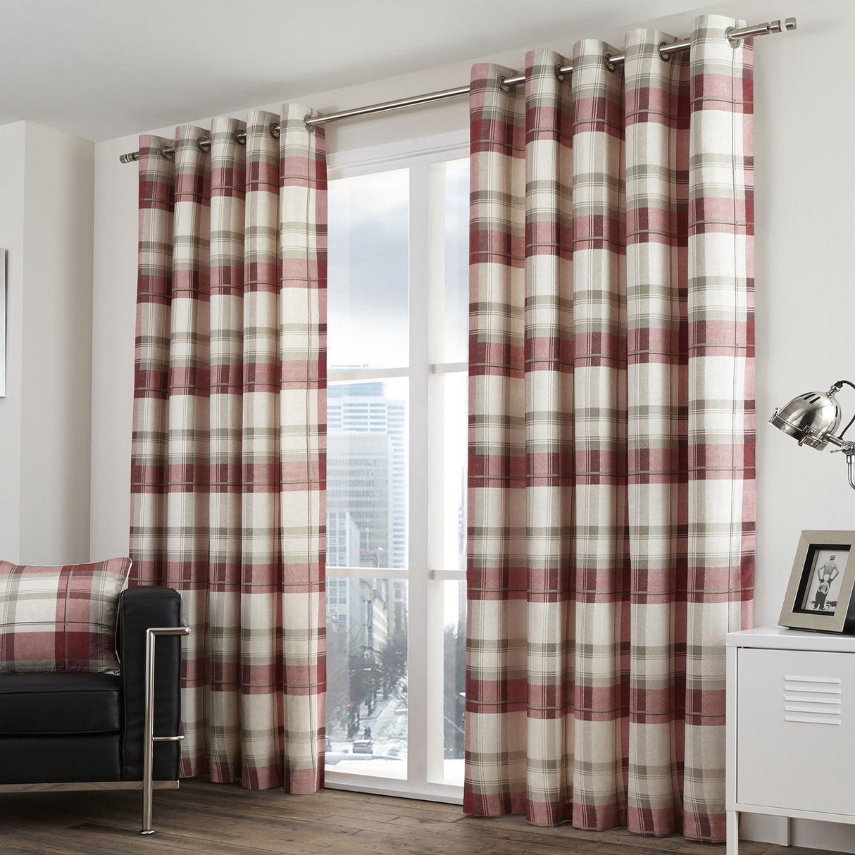 Balmoral Check Eyelet Curtains by Fusion
