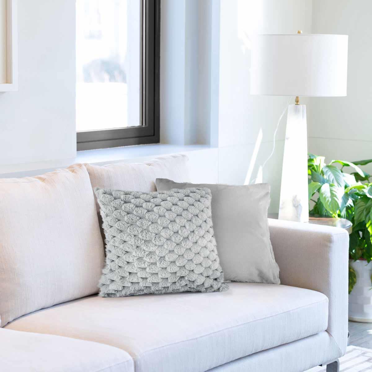 Lush Faux Rabbit Fur Cushion Cover 17" x 17" (43cm x 43cm) by Emma Barclay 14