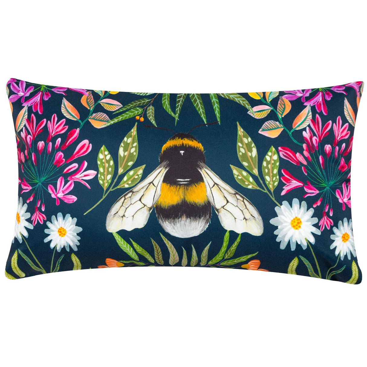 House of Bloom Zinnia Bee Rectangular Outdoor Cushion Cover by Wylder 2